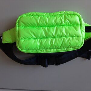 TNA Neon Lime Quilted Crossbody Belt Bag